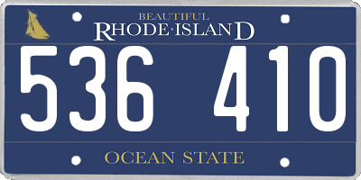 RI license plate 536410