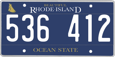 RI license plate 536412
