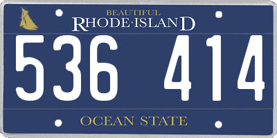 RI license plate 536414