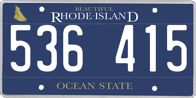 RI license plate 536415