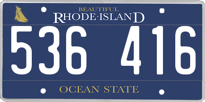 RI license plate 536416