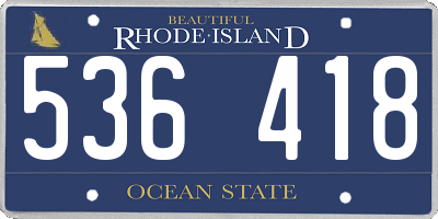 RI license plate 536418