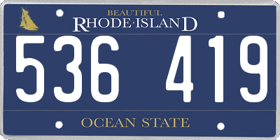 RI license plate 536419
