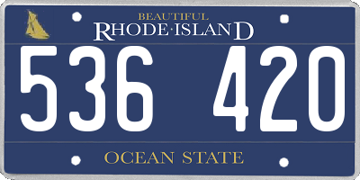 RI license plate 536420