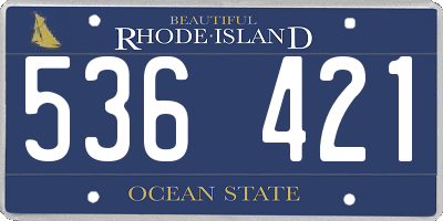RI license plate 536421