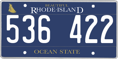 RI license plate 536422