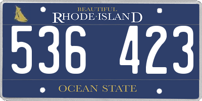 RI license plate 536423