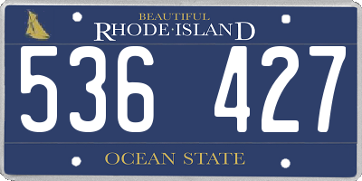 RI license plate 536427