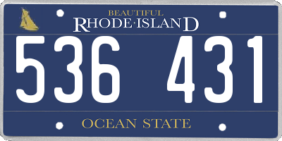 RI license plate 536431