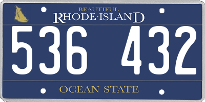 RI license plate 536432