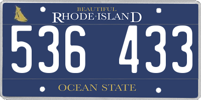 RI license plate 536433
