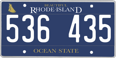 RI license plate 536435