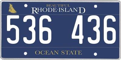 RI license plate 536436