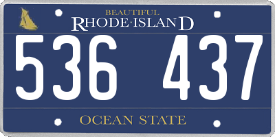 RI license plate 536437