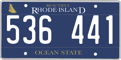 RI license plate 536441