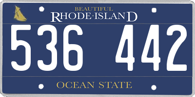RI license plate 536442