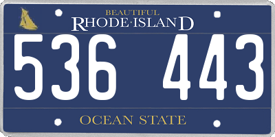 RI license plate 536443