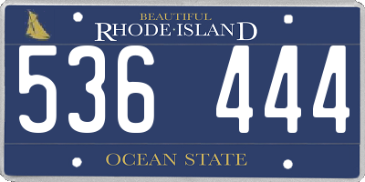 RI license plate 536444