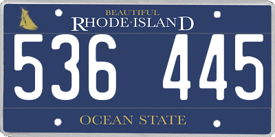 RI license plate 536445