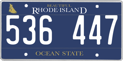 RI license plate 536447