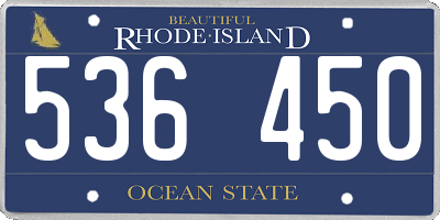 RI license plate 536450