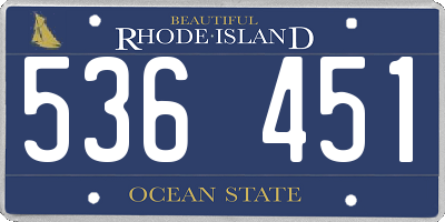 RI license plate 536451