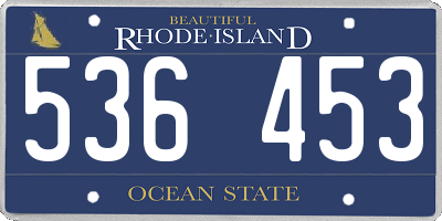 RI license plate 536453