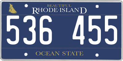 RI license plate 536455