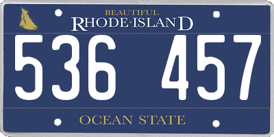 RI license plate 536457