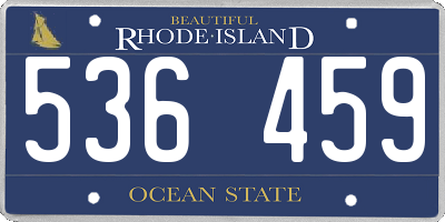 RI license plate 536459