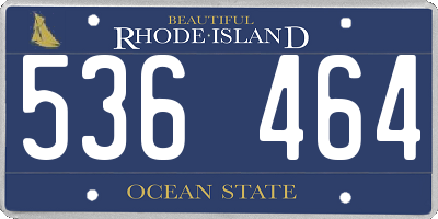 RI license plate 536464