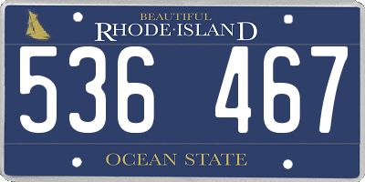 RI license plate 536467