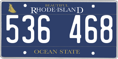 RI license plate 536468