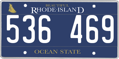 RI license plate 536469