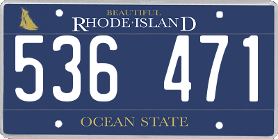 RI license plate 536471