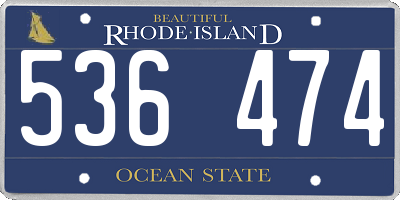 RI license plate 536474