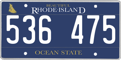 RI license plate 536475