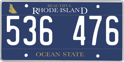 RI license plate 536476