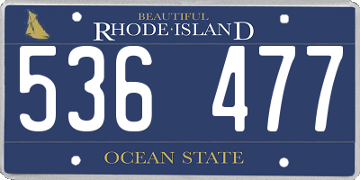 RI license plate 536477