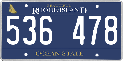 RI license plate 536478
