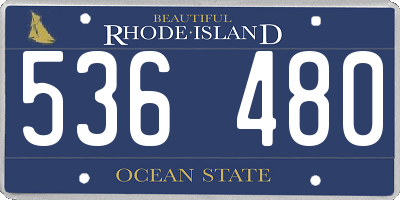 RI license plate 536480