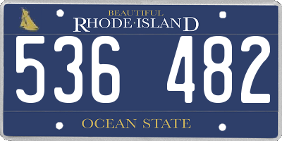 RI license plate 536482