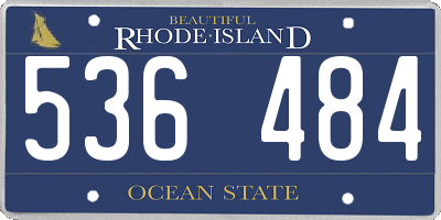 RI license plate 536484