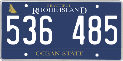 RI license plate 536485