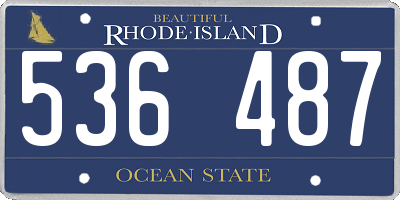 RI license plate 536487