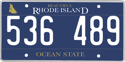 RI license plate 536489