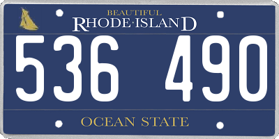 RI license plate 536490