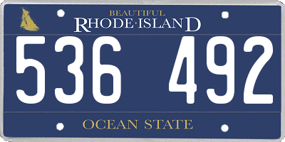 RI license plate 536492