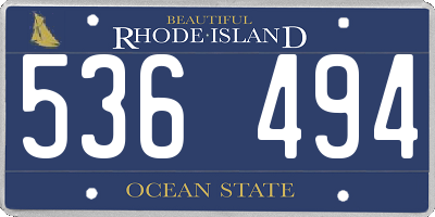 RI license plate 536494
