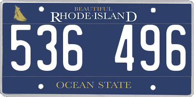 RI license plate 536496